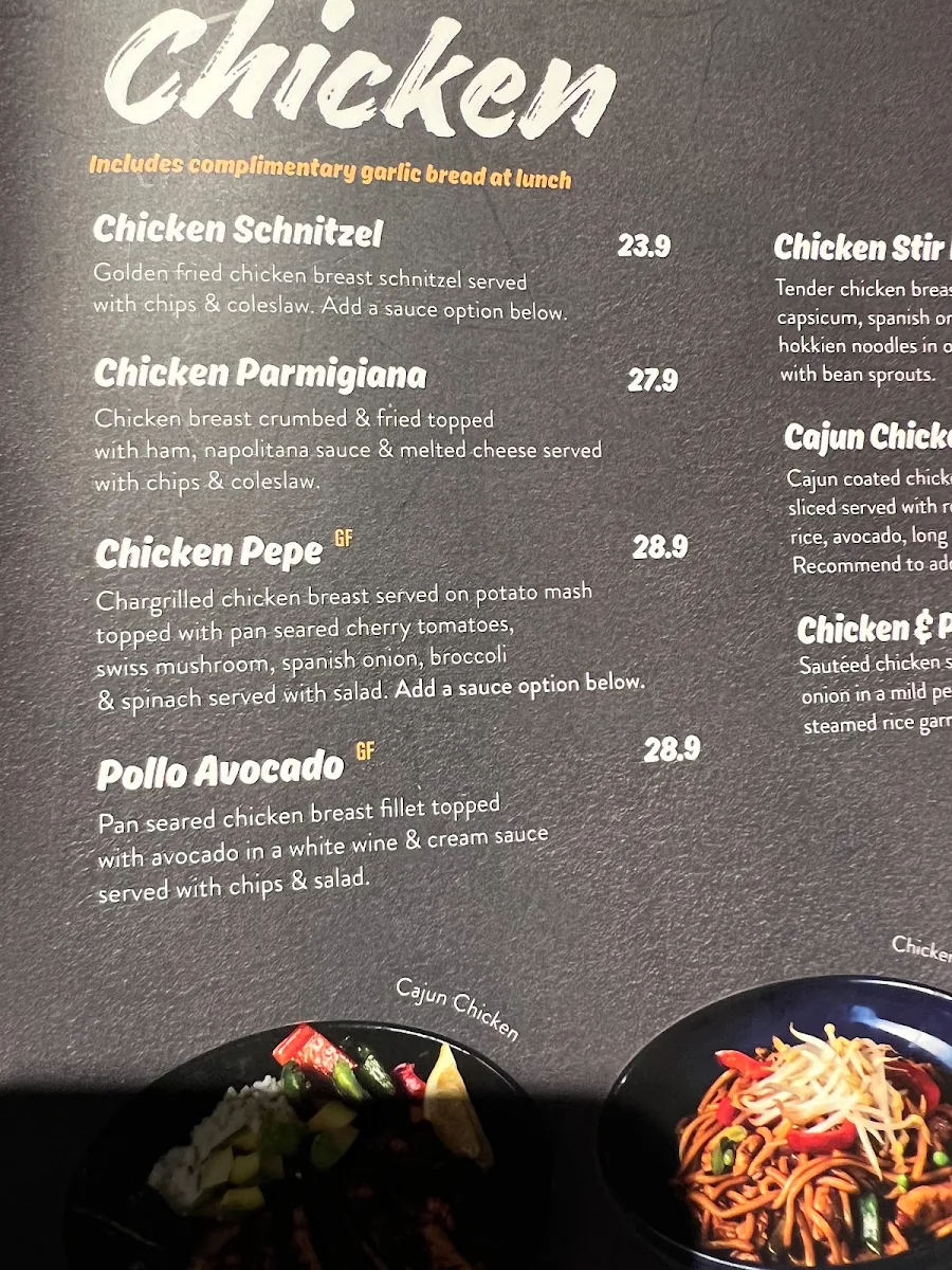 Menu, Caffe Primo