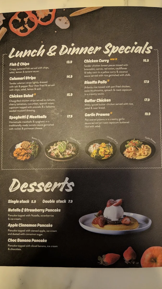Menu, Caffe Primo