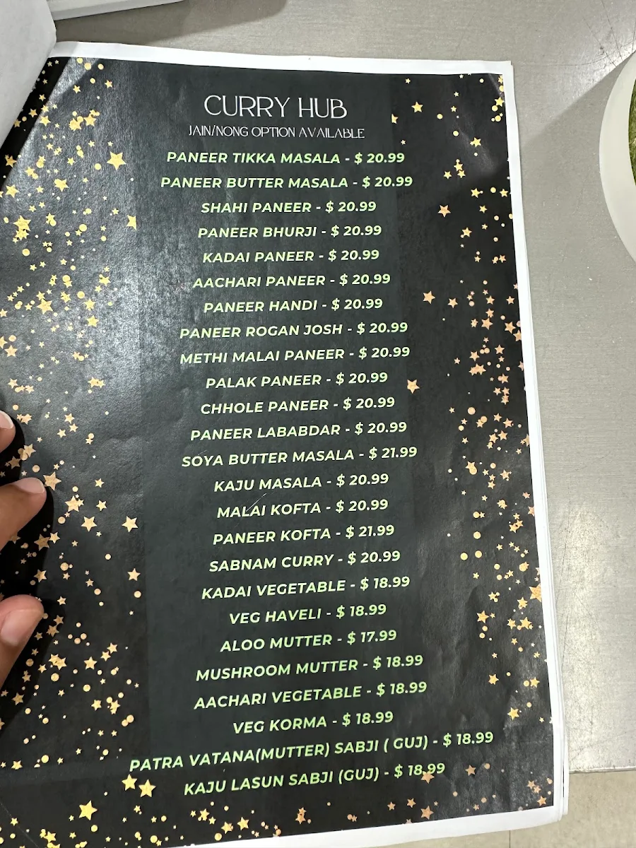 Menu, Tulsi Restaurant & Chaat