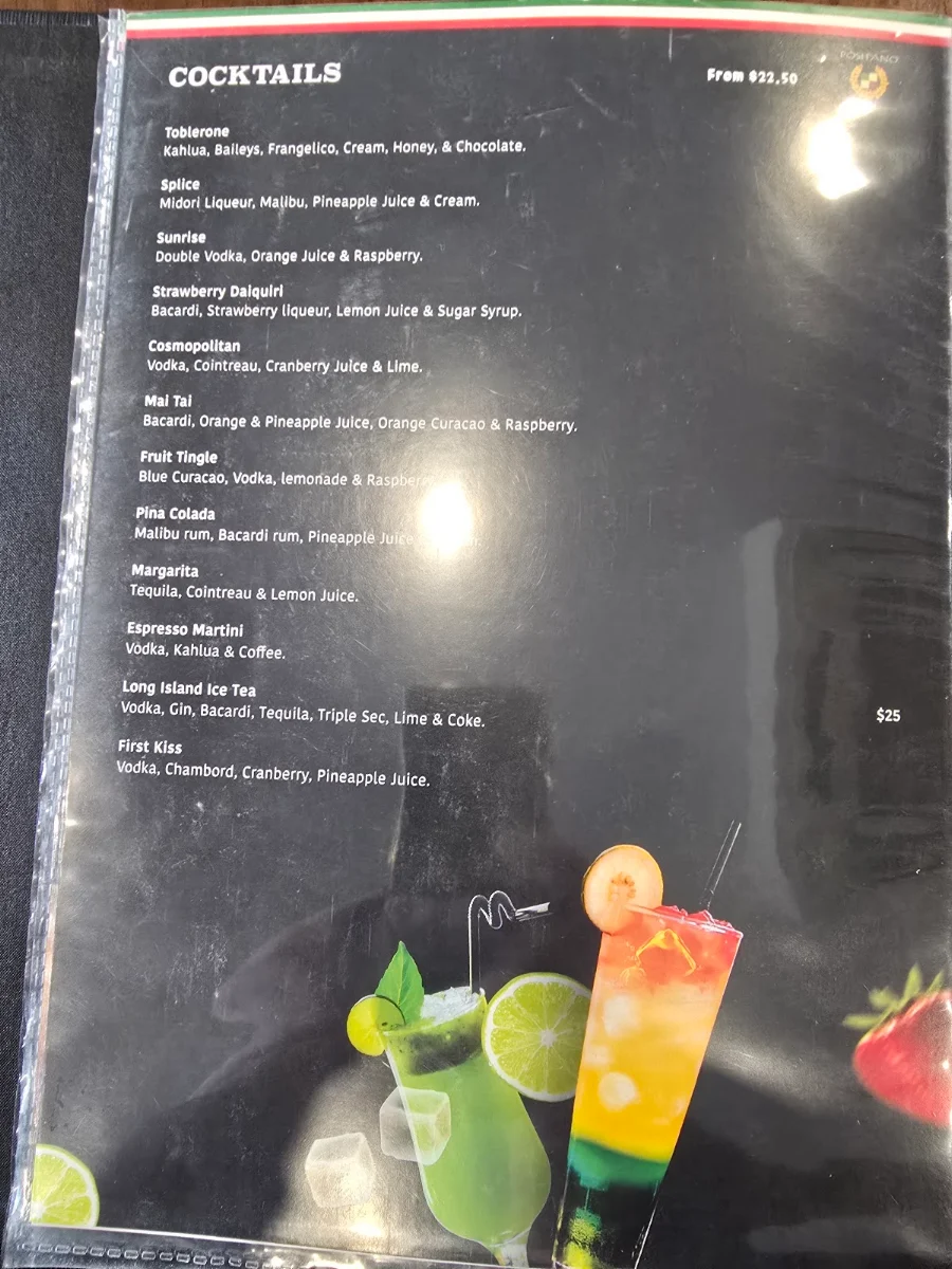 Menu, Positano