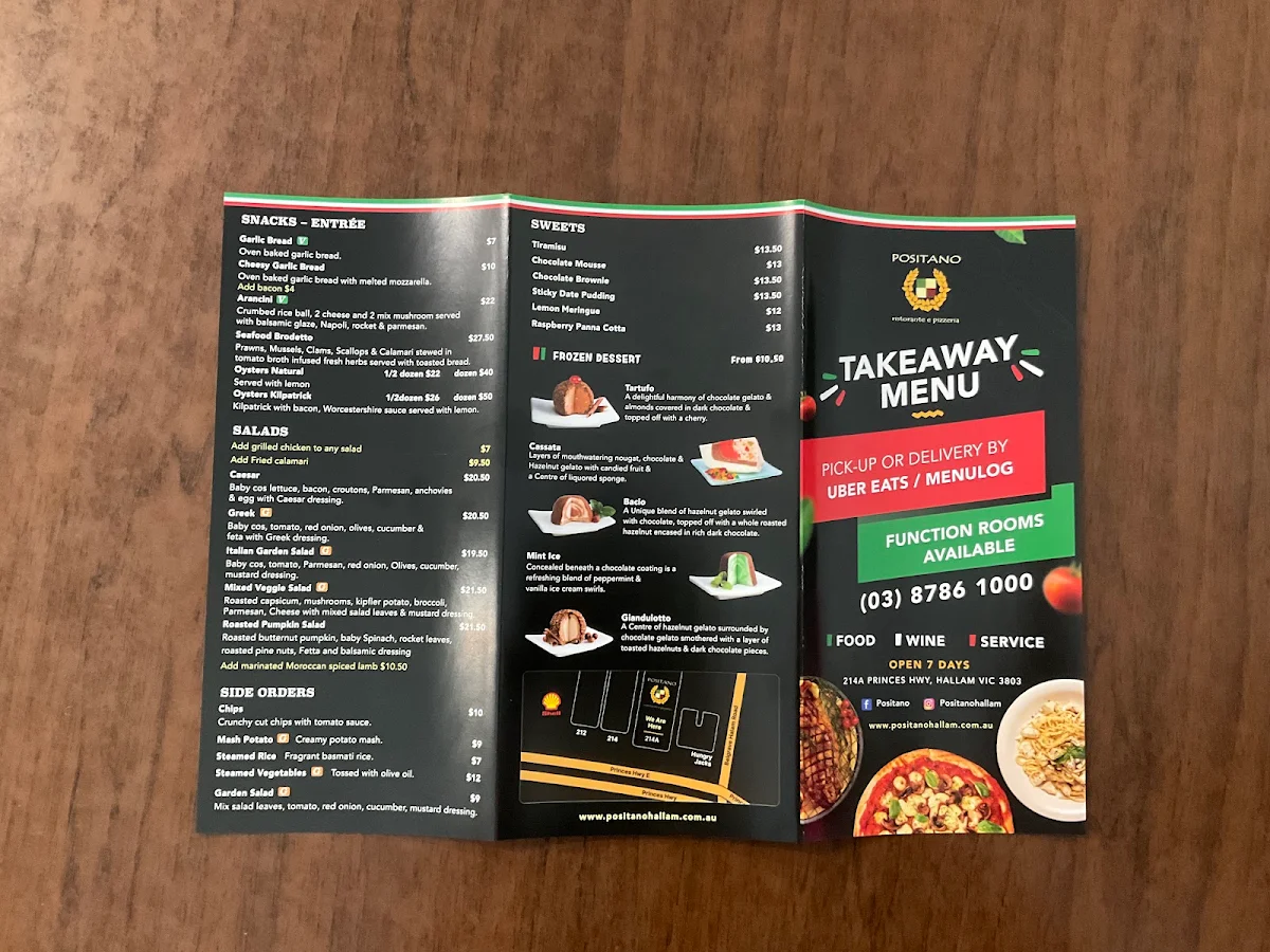 Menu, Positano