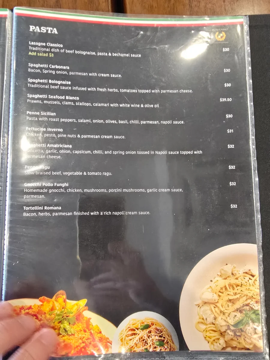Menu, Positano