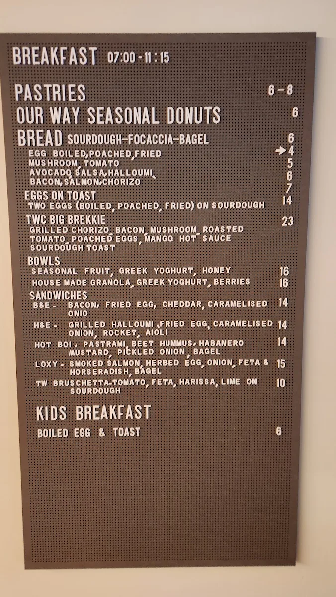 Menu, This Way Canteen