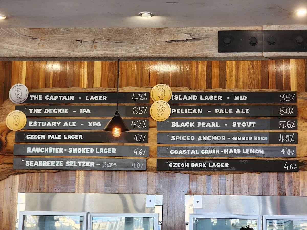 Menu, Boundary Island Brewery