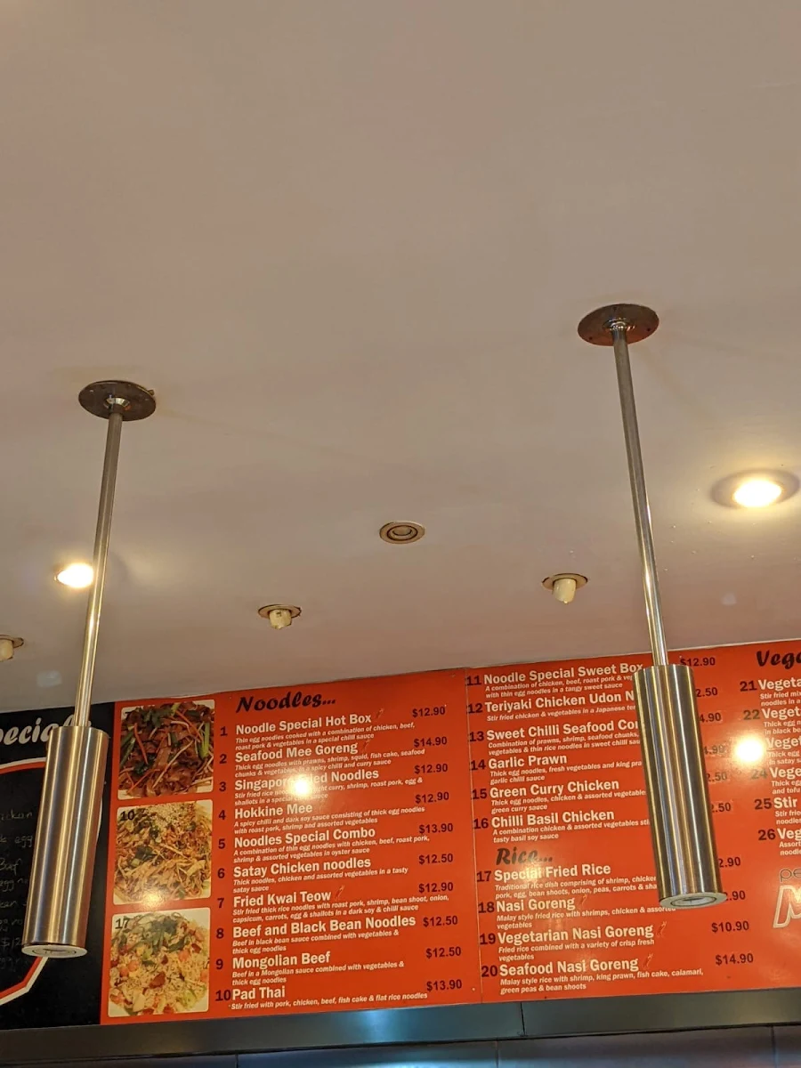 Menu, JP's Noodle Bar