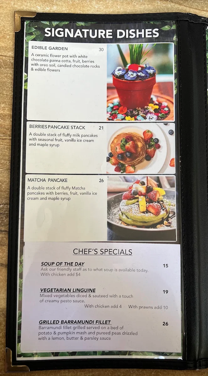 Menu, Eternity Cafe Town Hall Square