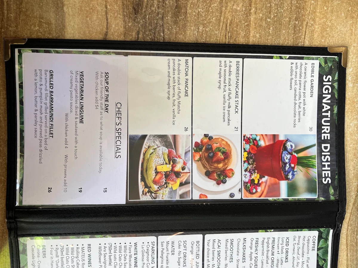 Menu, Eternity Cafe Town Hall Square