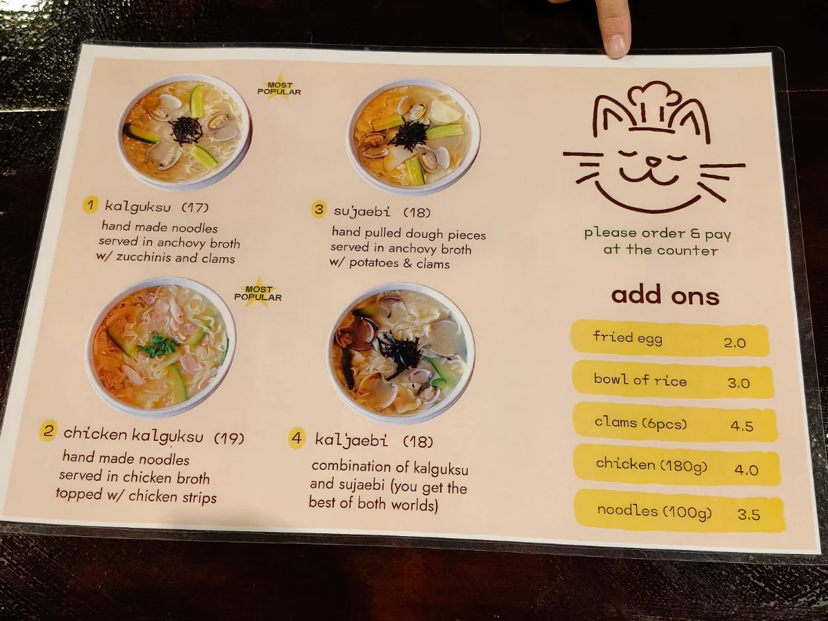 Menu, Chun’s Kalguksu