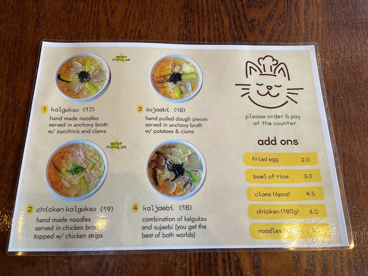 Menu, Chun’s Kalguksu