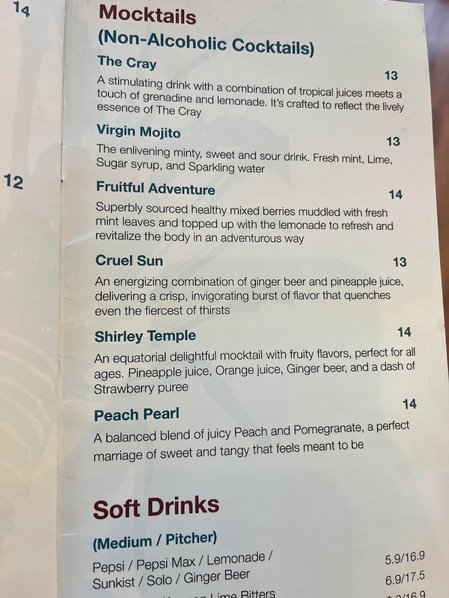 Menu, The Cray Seafood & Grill Bunbury