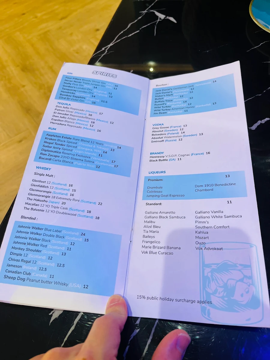 Menu, The Cray Seafood & Grill Bunbury