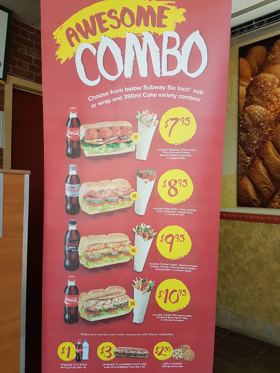 Menu, Subway