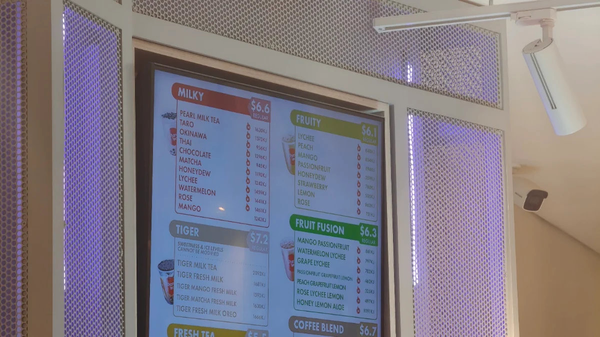 Menu, Sharetea Sydney University