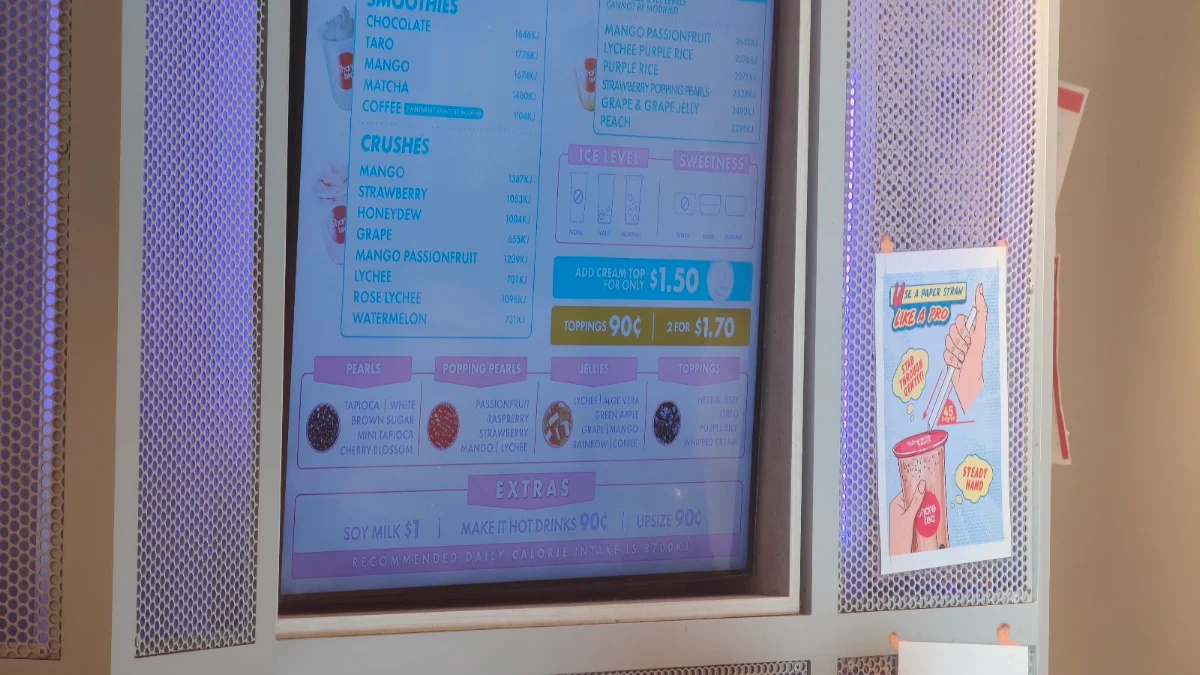 Menu, Sharetea Sydney University
