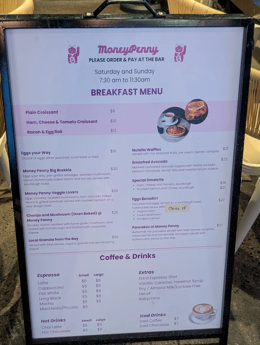 Menu, MoneyPenny