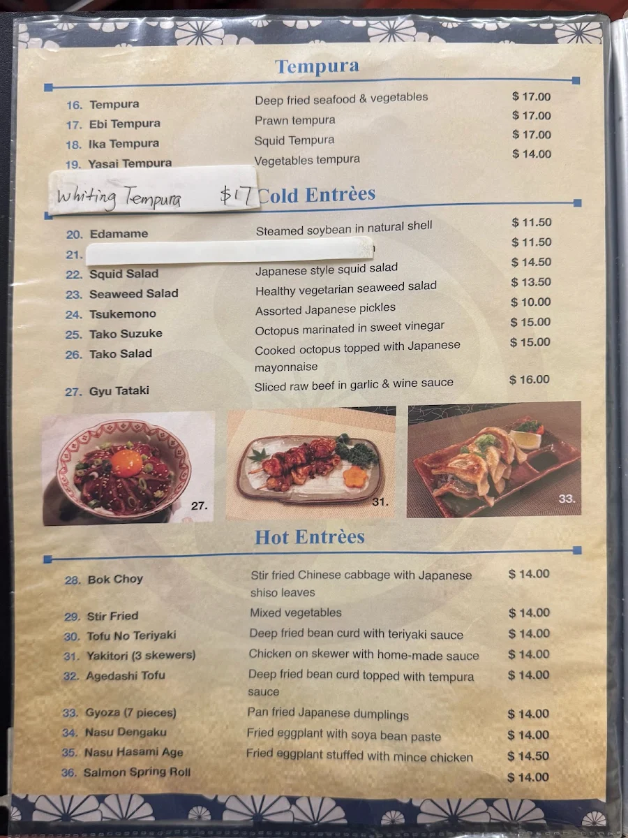 Menu, Yamabuki