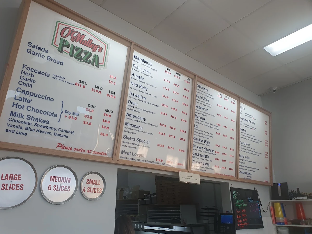 Menu, O'malley's Mansfield