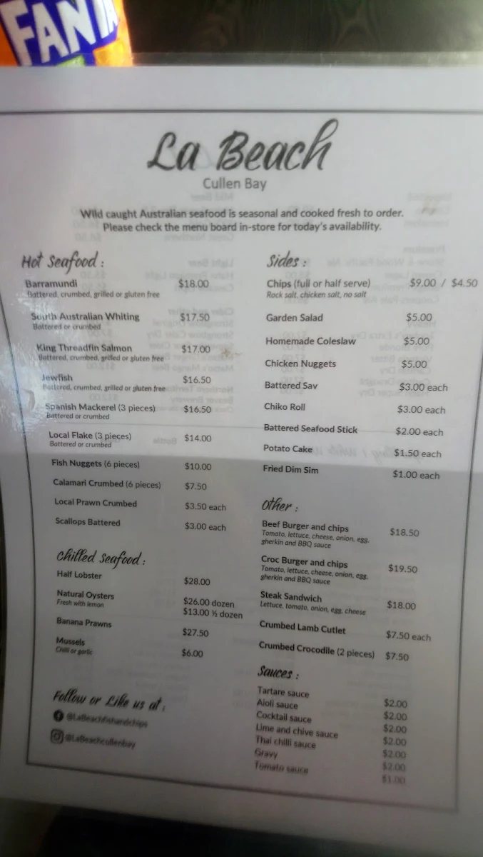 Menu, Fin & Tonic NT