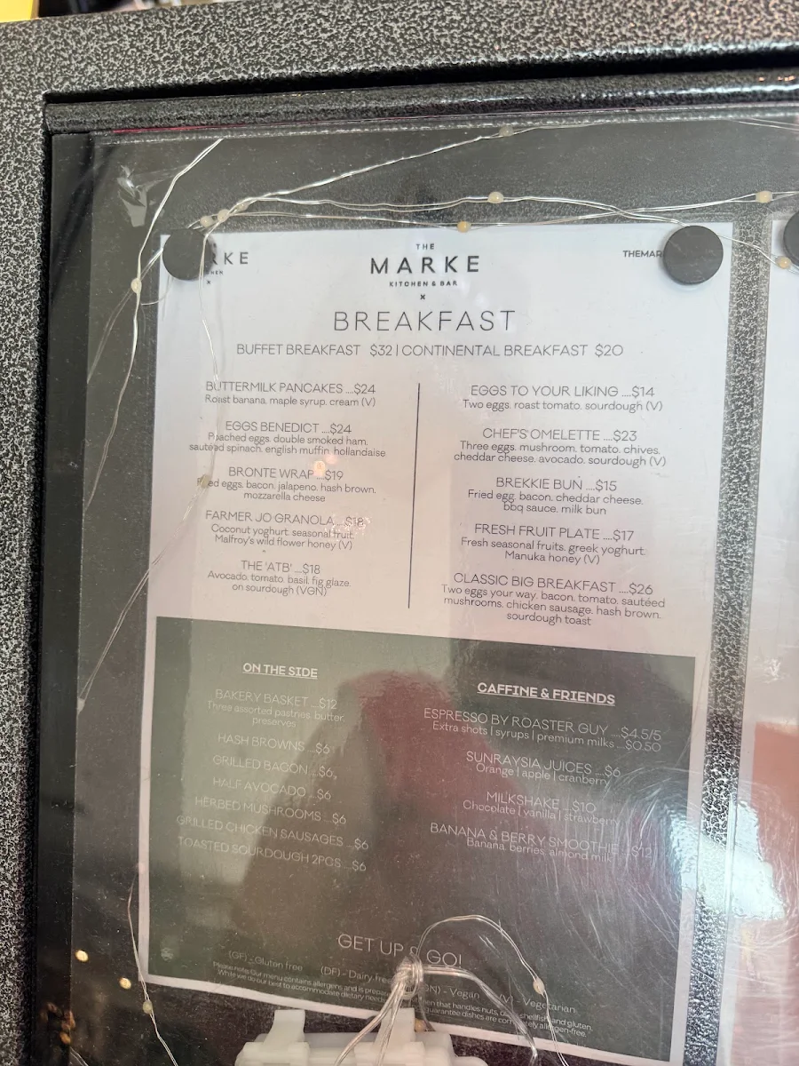 Menu, The Marke Kitchen & Bar