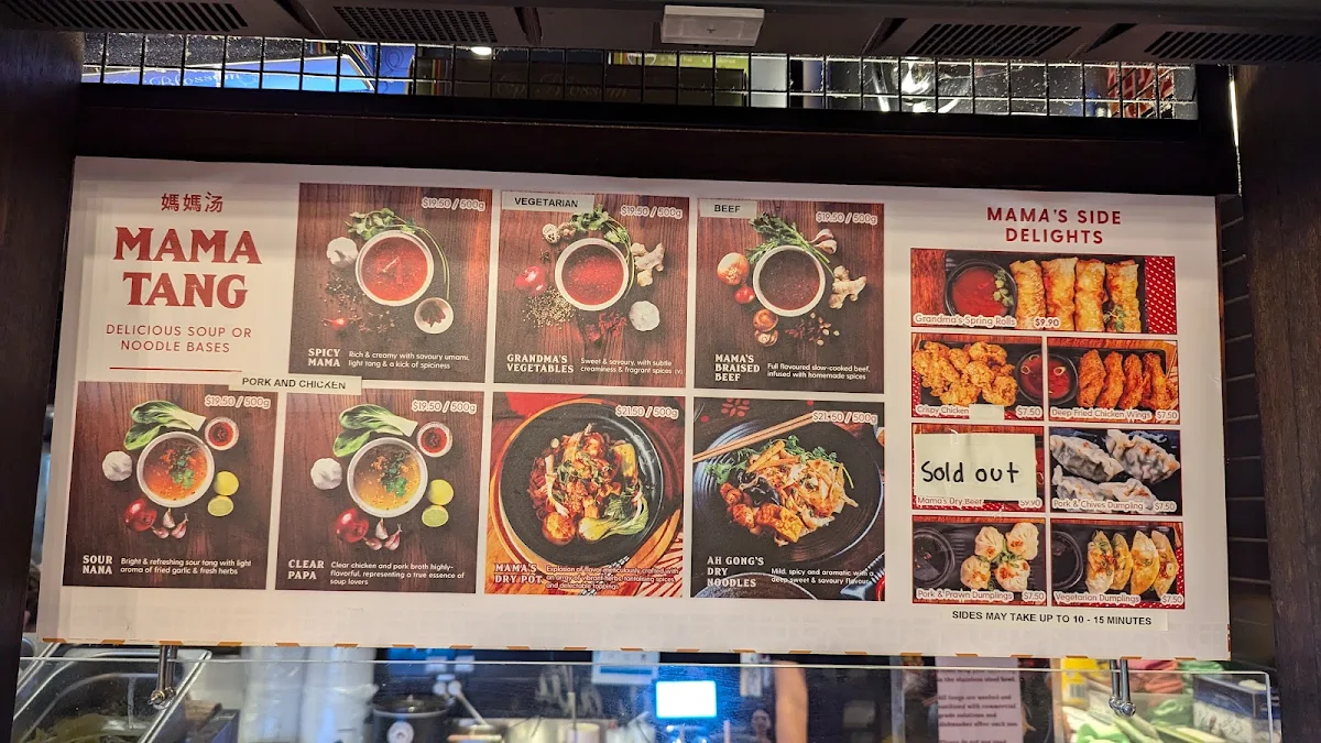 Menu, Mama Tang