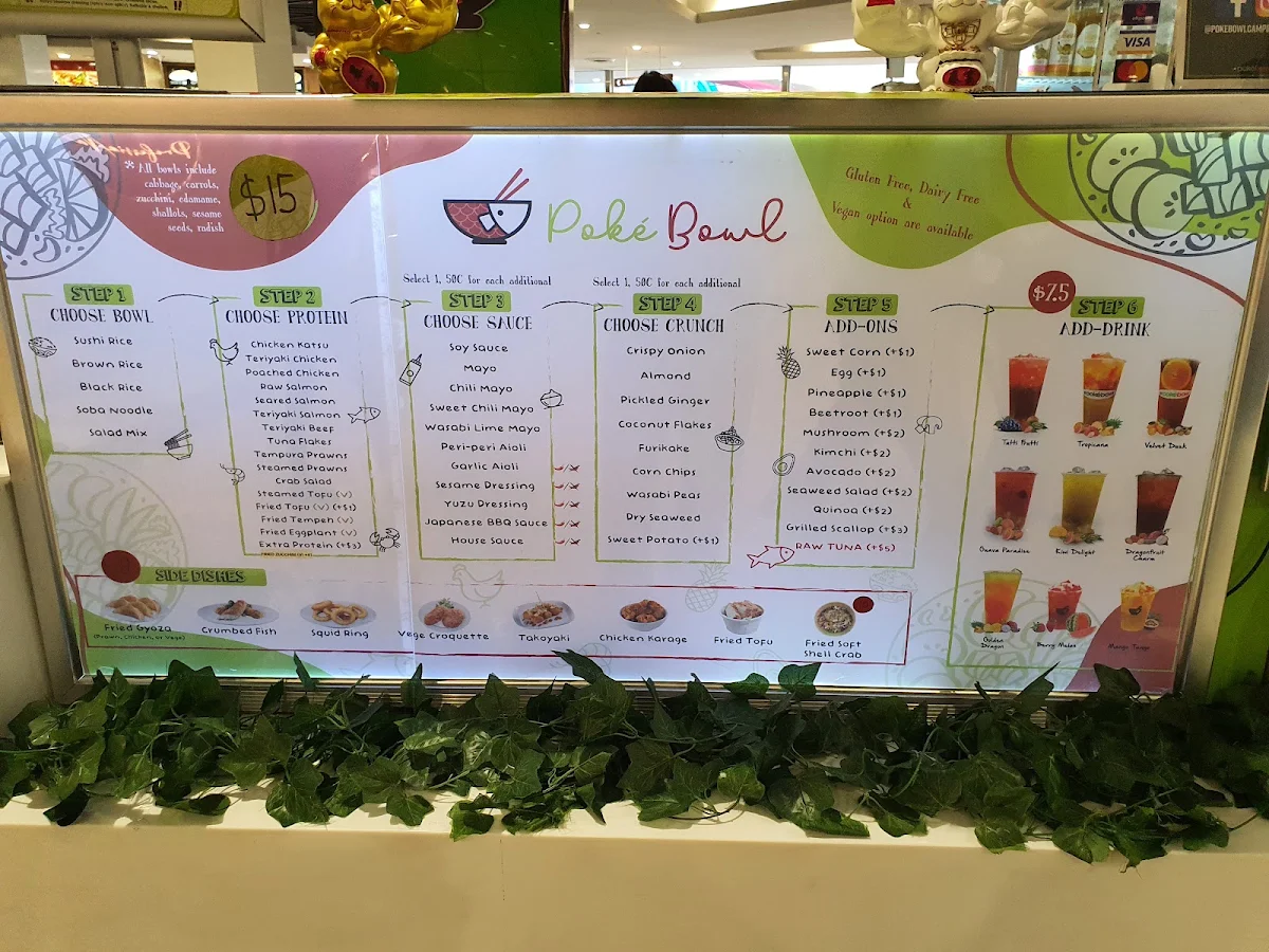 Menu, Poke Bowl Campbelltown