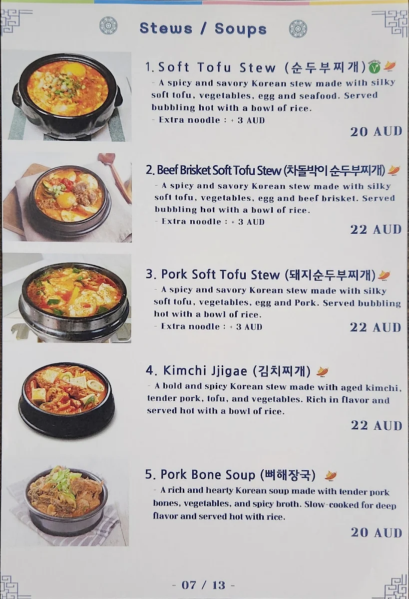 Menu, Sushi Gallery