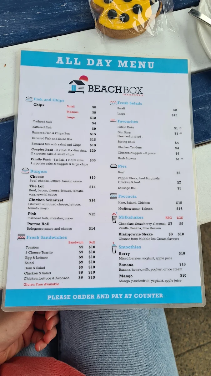 Menu, The Gallery Cafe Blairgowrie
