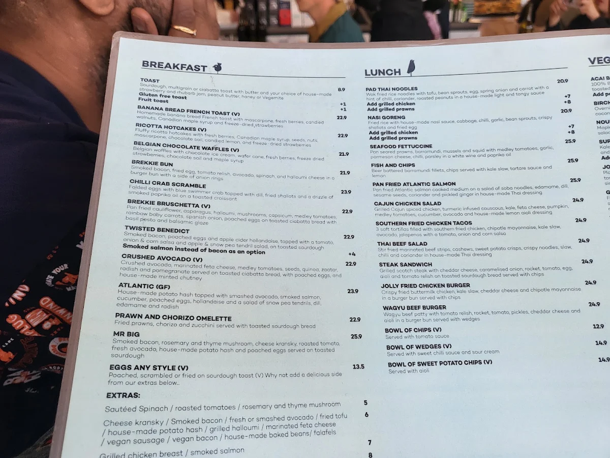 Menu, The Jolly Miller (Altona Meadows)