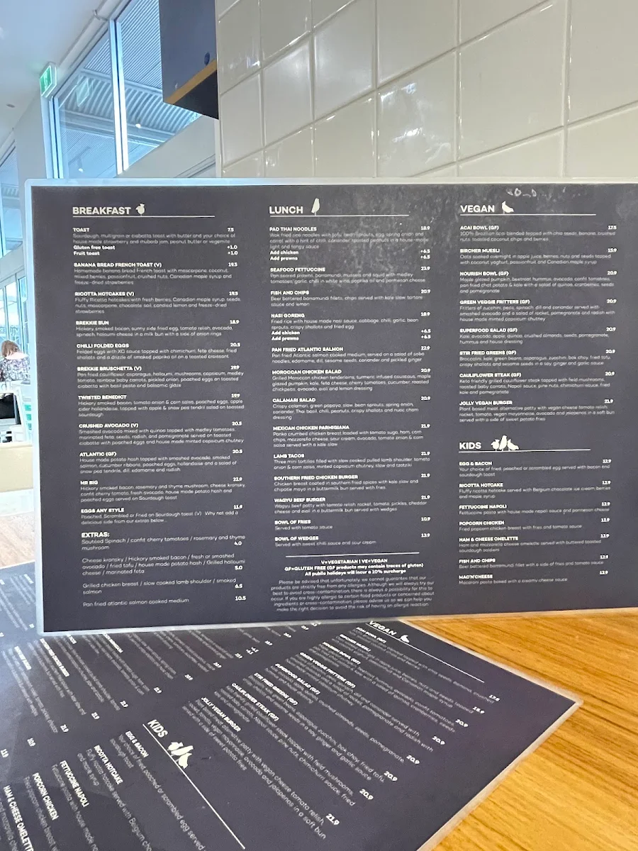 Menu, The Jolly Miller (Altona Meadows)
