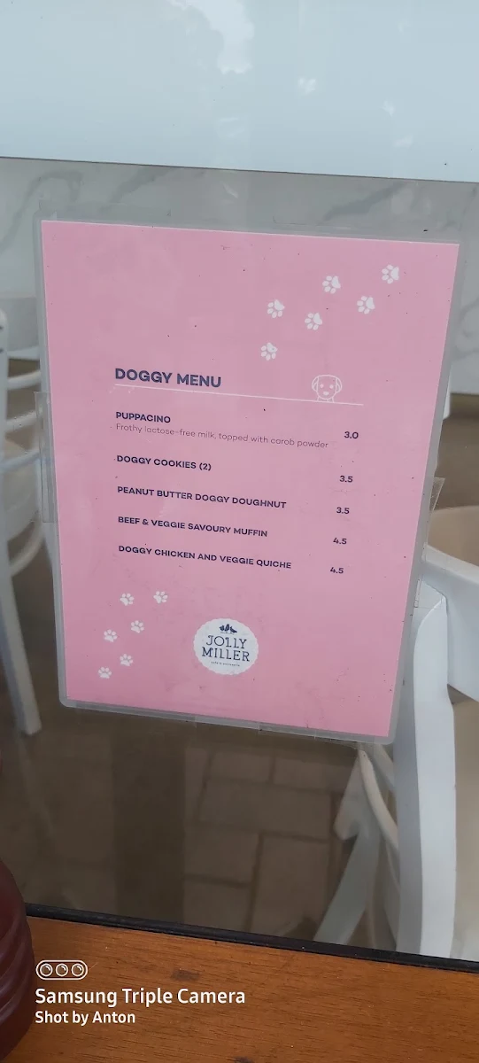 Menu, The Jolly Miller (Altona Meadows)
