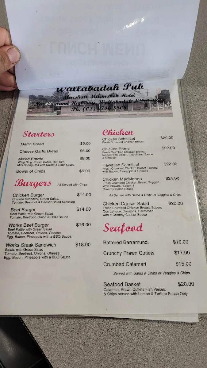Menu, Wallabadah Hotel