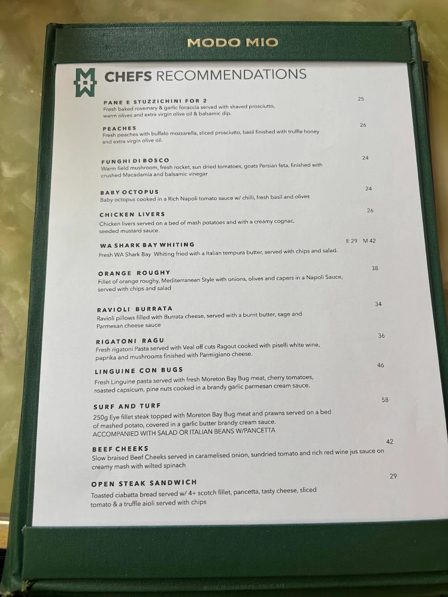 Menu, Modo Mio