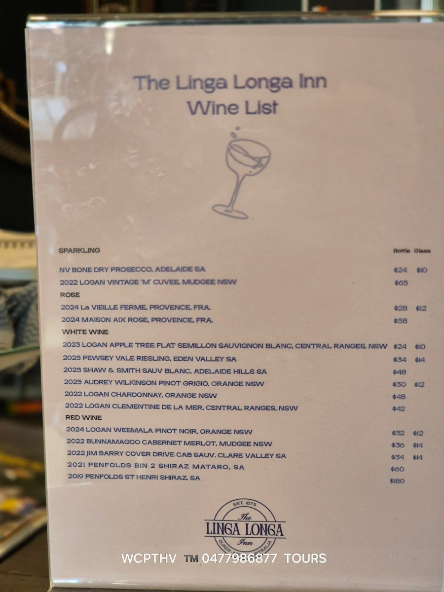 Menu, Linga Longa Inn Hotel