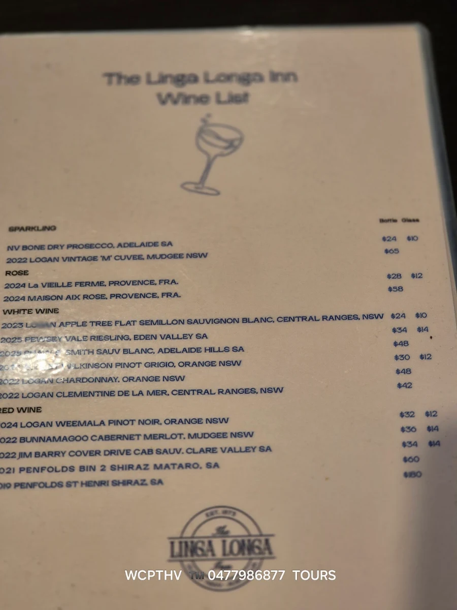 Menu, Linga Longa Inn Hotel
