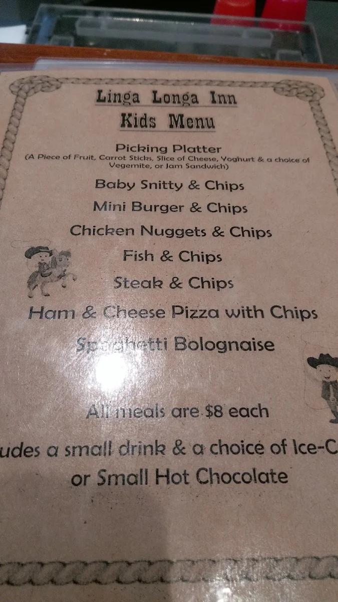 Menu, Linga Longa Inn Hotel