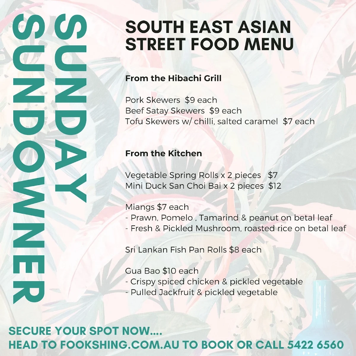 Menu, Fook Shing