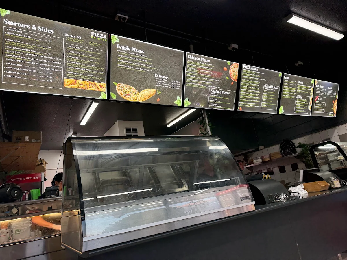 Menu, Pizza On Myer
