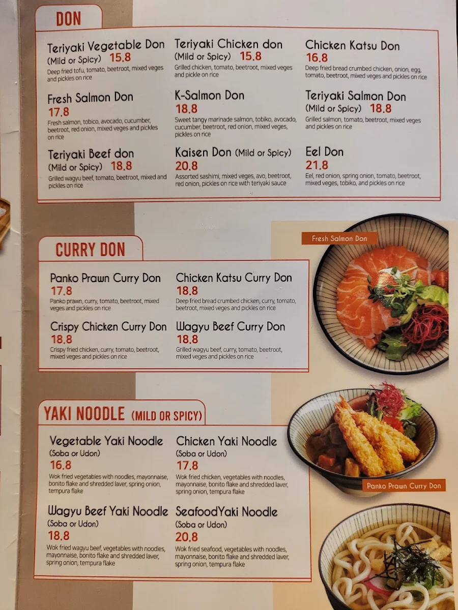 Menu, Sushi lab