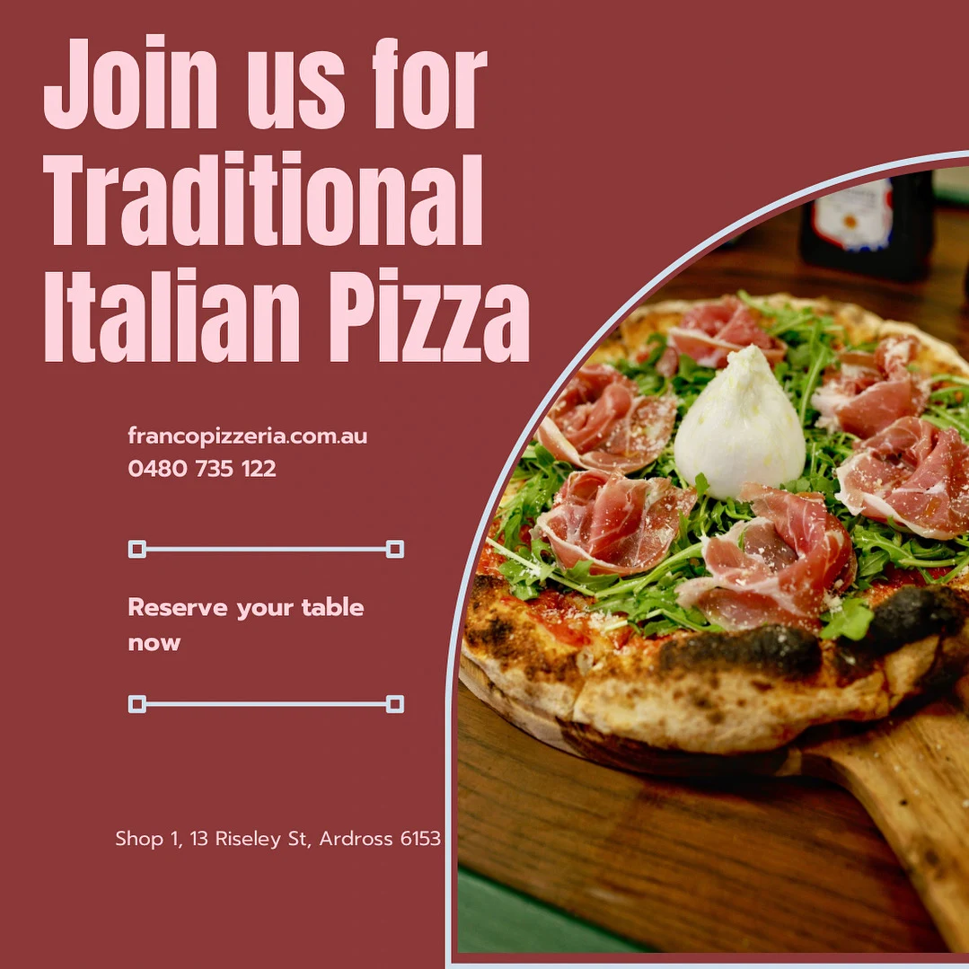 Menu, Franco Pizzeria