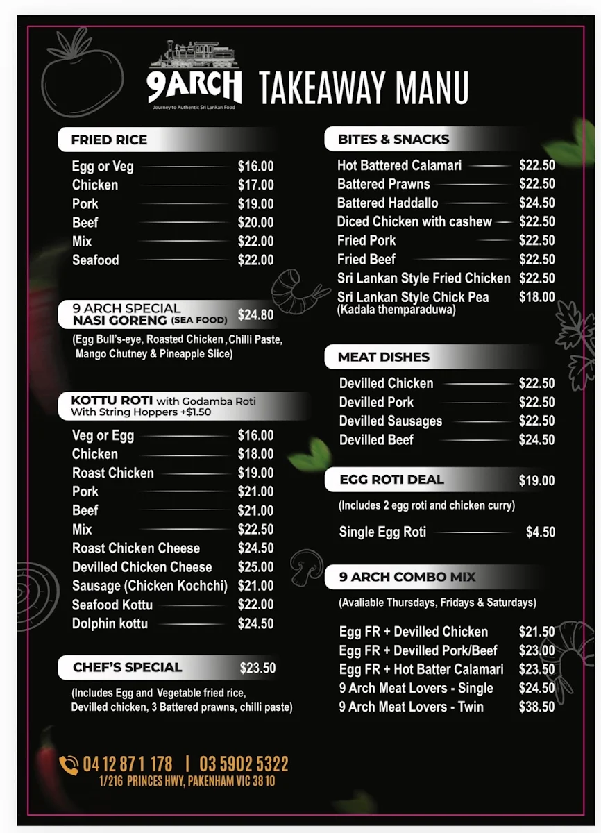 Menu, 9 ARCH