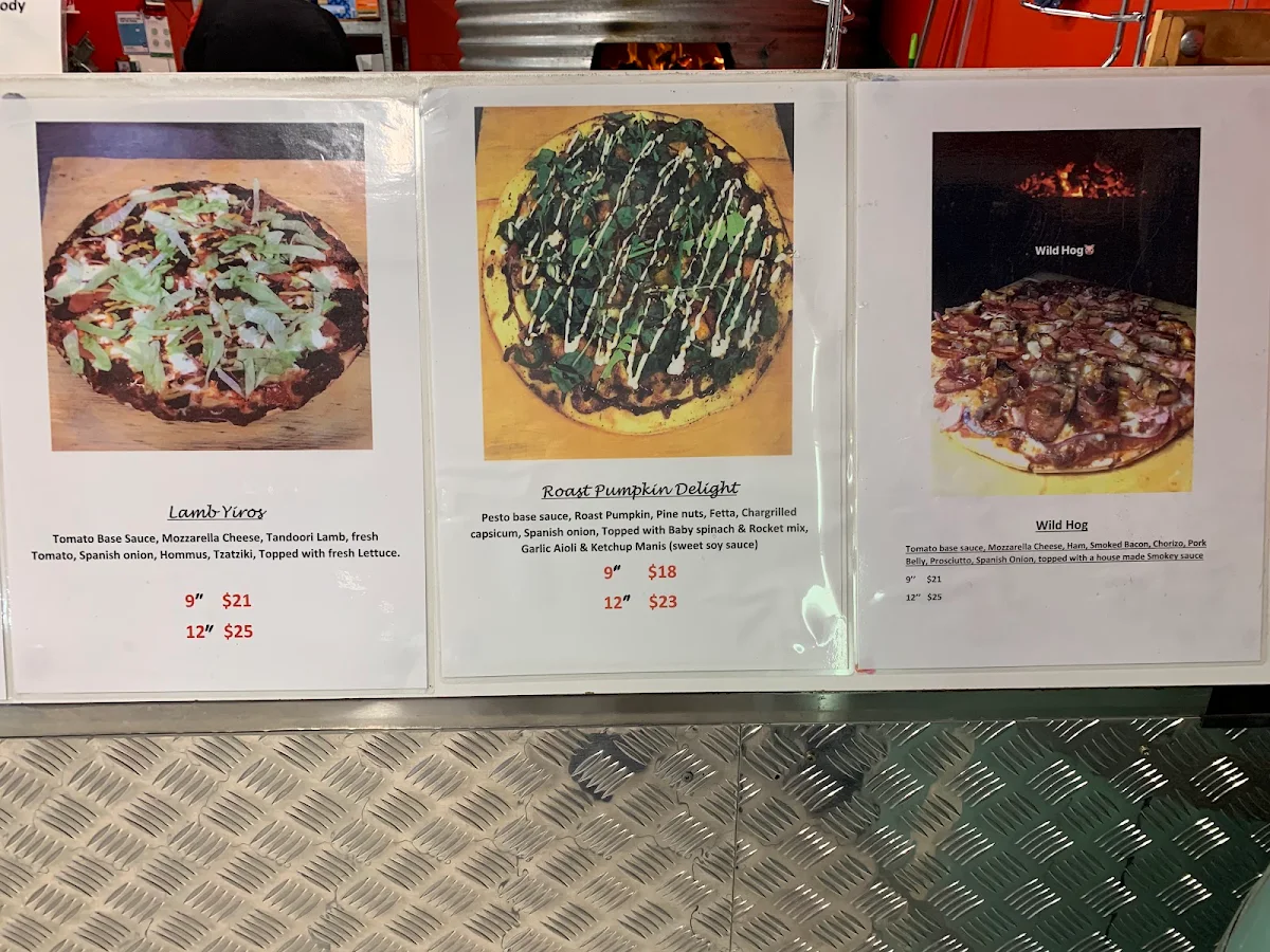 Menu, Redwood Wood Fired Pizzas & More