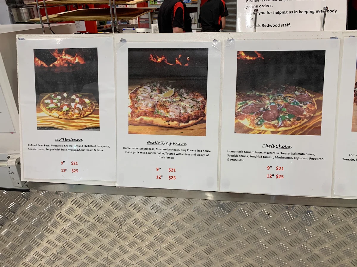 Menu, Redwood Wood Fired Pizzas & More