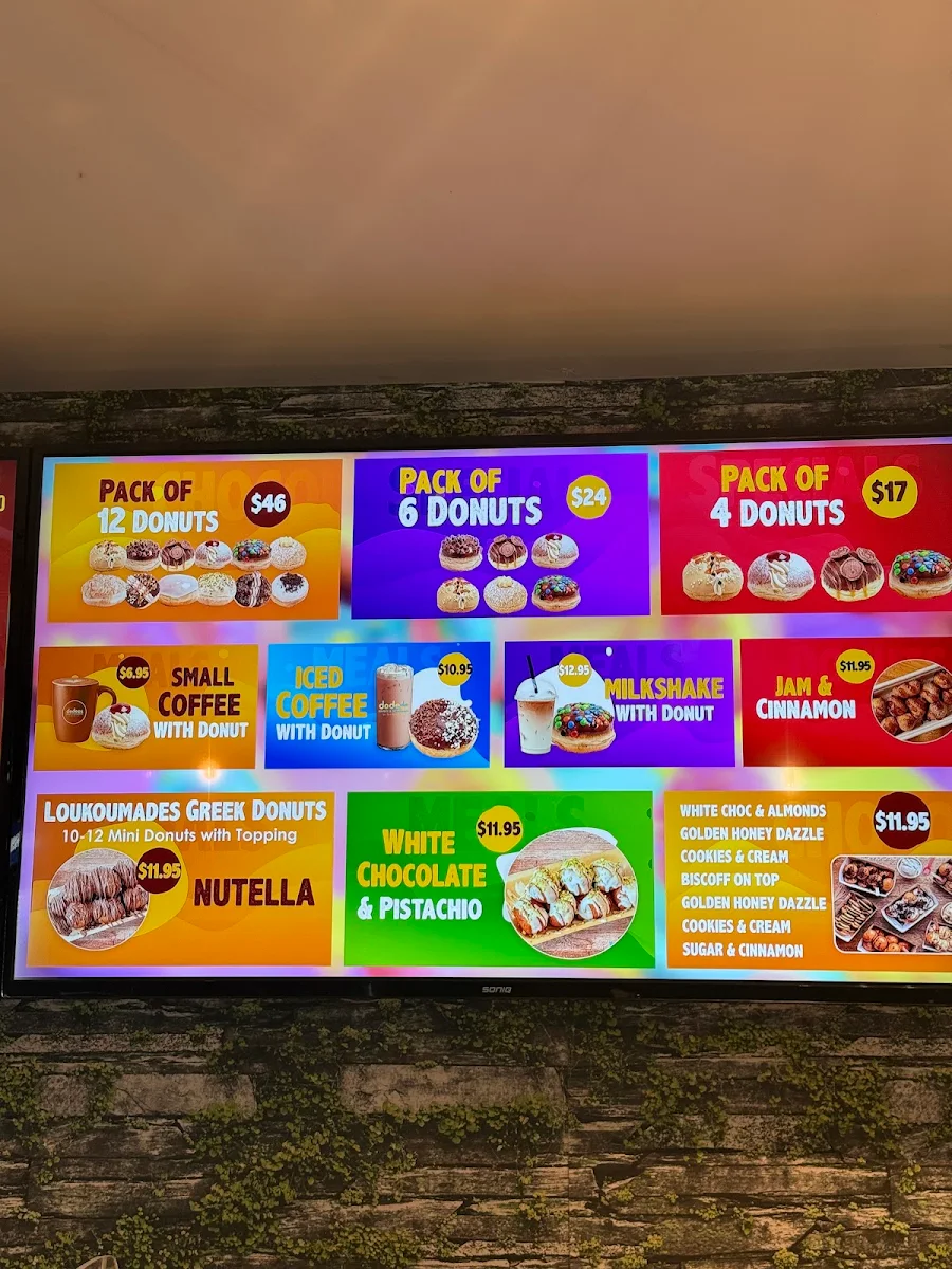 Menu, Dodees Cafe & Donuts