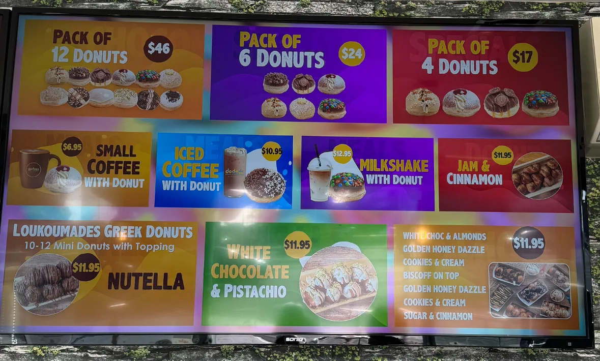 Menu, Dodees Cafe & Donuts