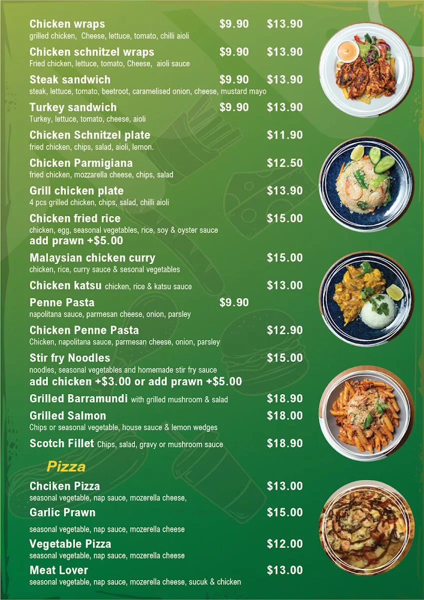 Menu, Halal Food Treasure Cafe