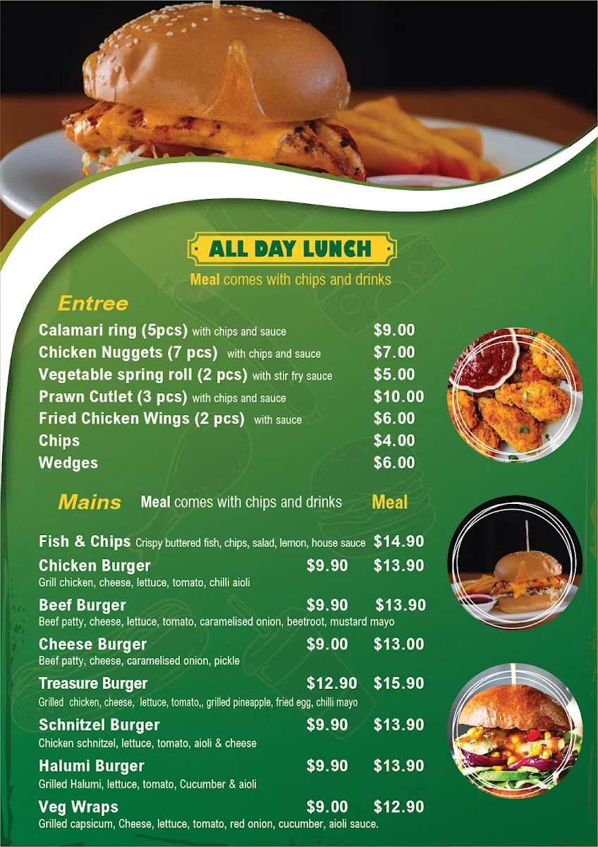 Menu, Halal Food Treasure Cafe