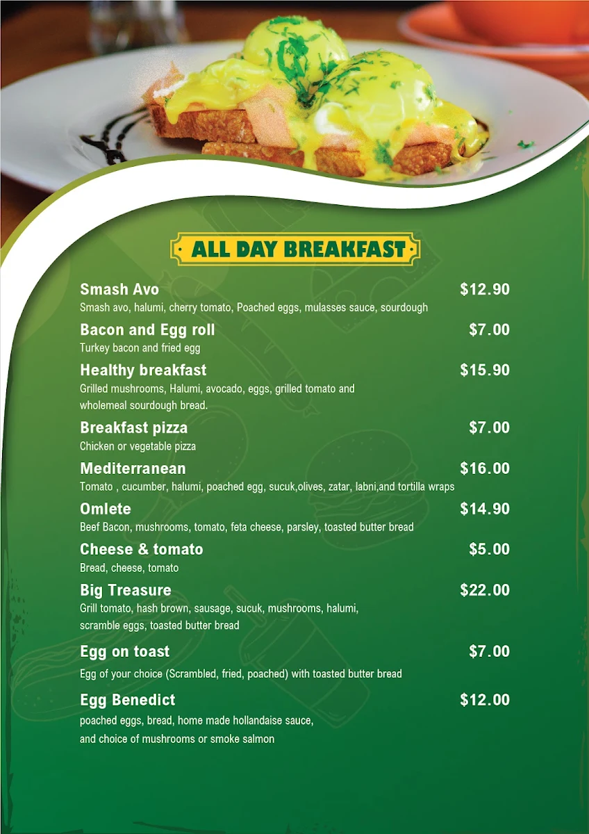 Menu, Halal Food Treasure Cafe
