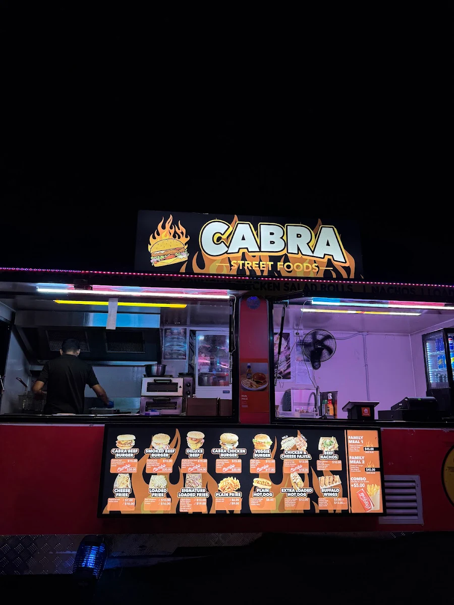 Menu, Cabra Street Food & Burgers