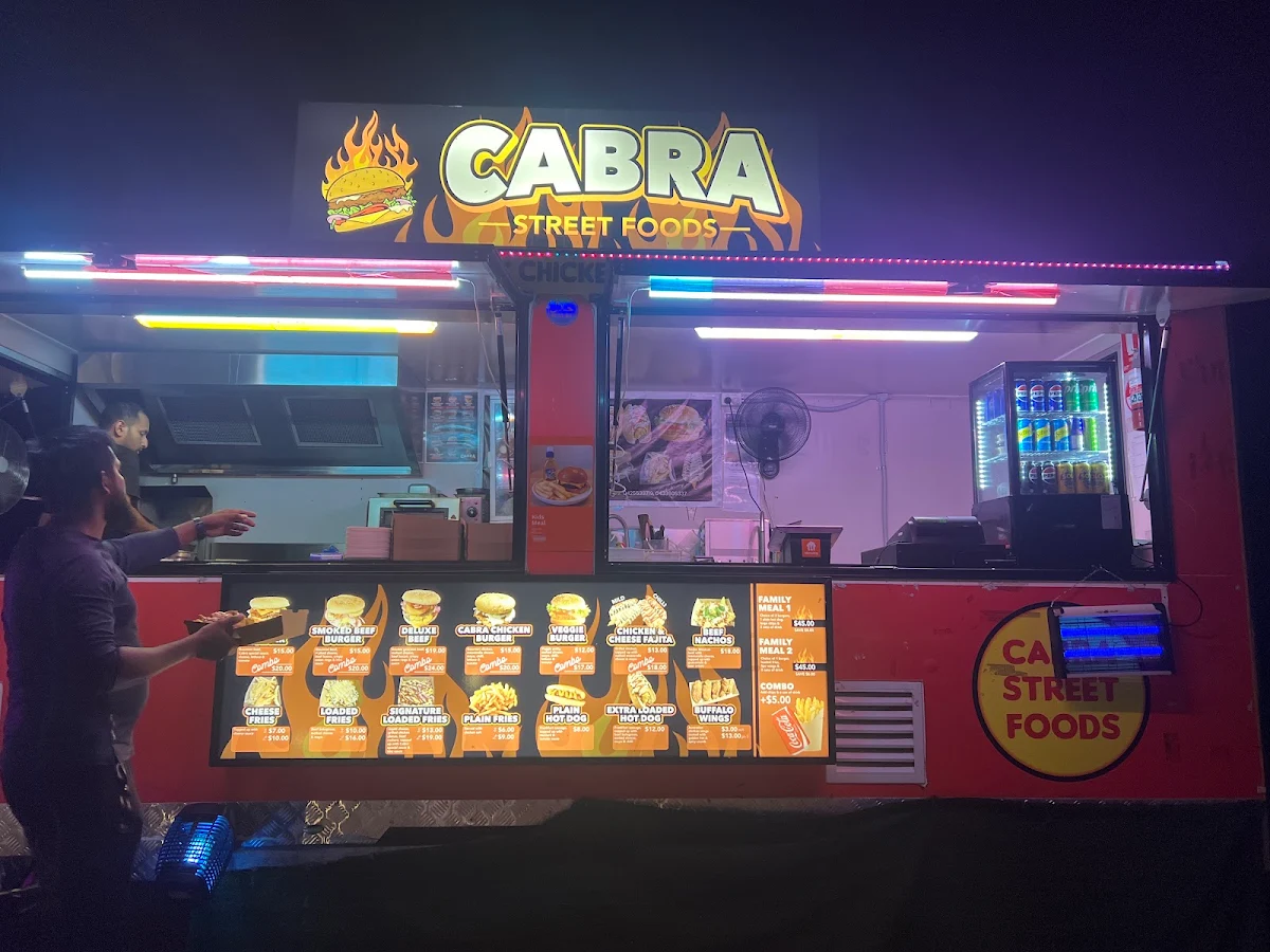 Menu, Cabra Street Food & Burgers