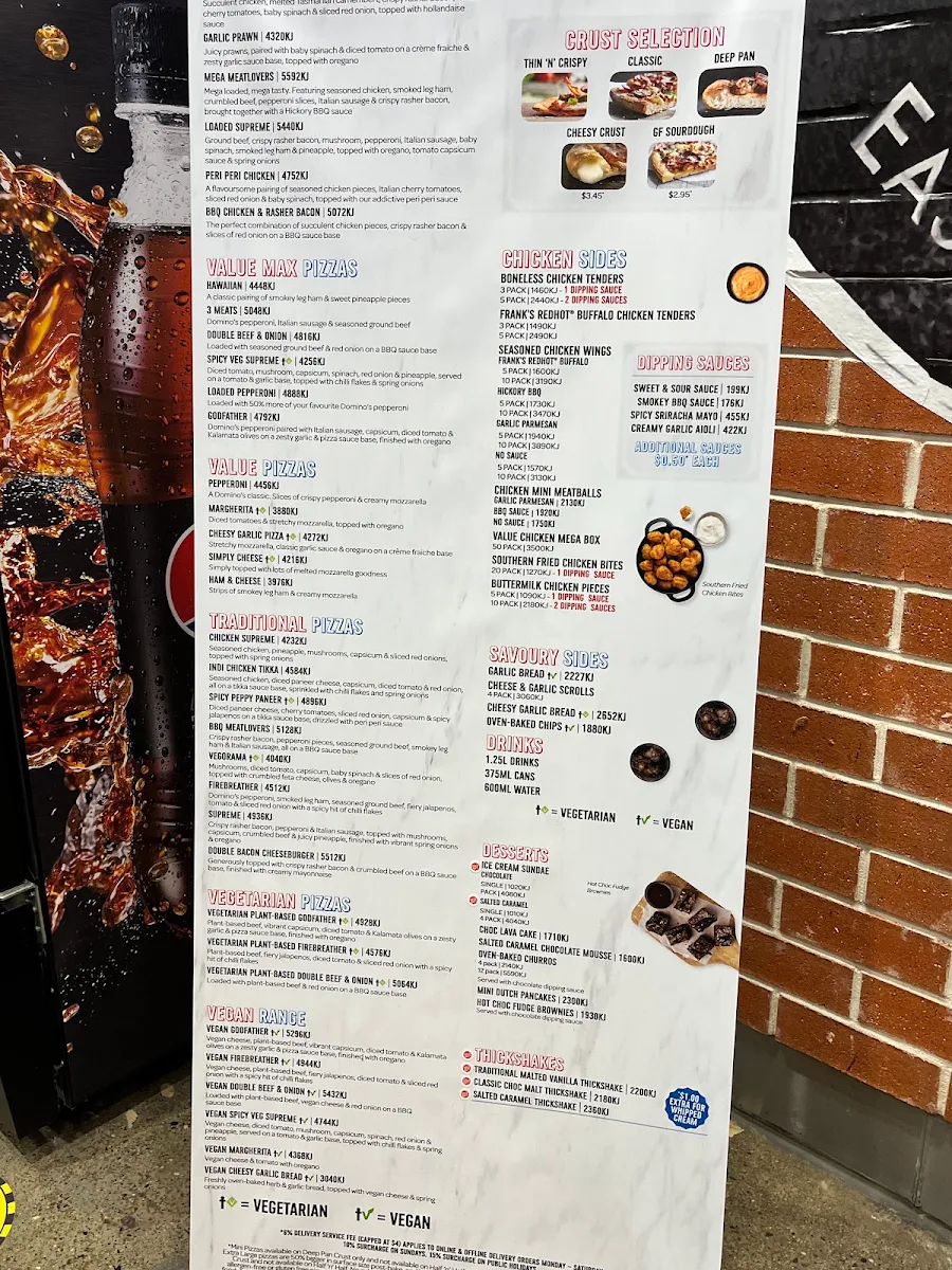 Menu, Domino's Pizza East Maitland